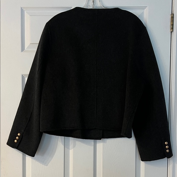 Elegant charcoal  Blazer with Gold Accent buttons - Picture 4 of 4